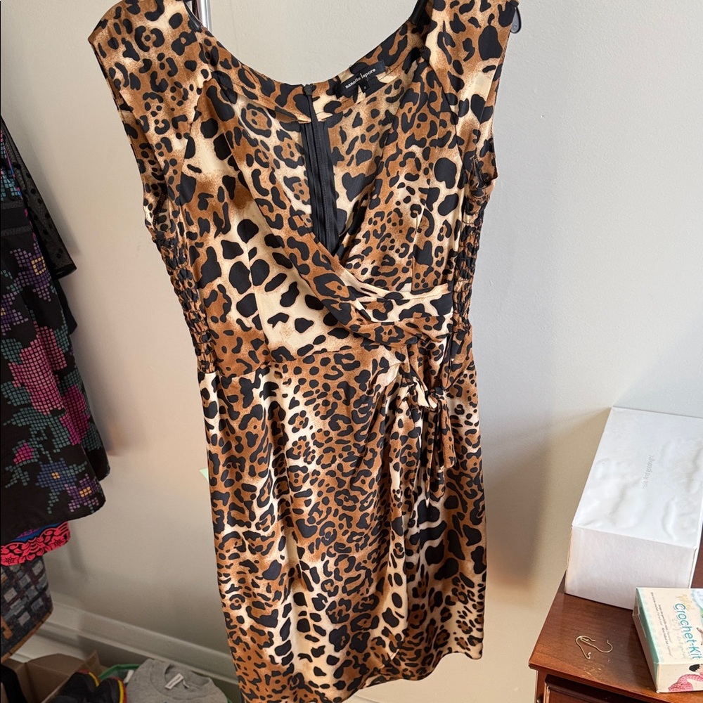 Gorgeous Silk Leopard Print Wrap Dress